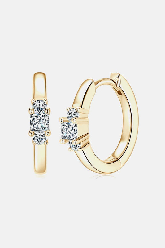 Moissanite 925 Sterling Silver Huggie Earrings - Flyclothing LLC