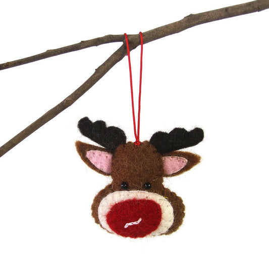 Hand Felted Christmas Ornament: Rudolph - Global Groove (H) - Global Groove