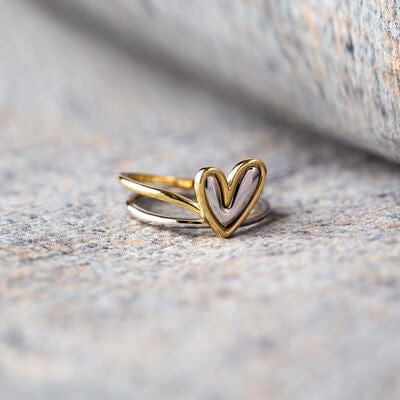 Heart Shape Irregular 925 Sterling Silver Ring - Trendsi