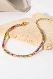 18K Gold Plated Multicolored Cubic Zirconia Bracelet - Trendsi