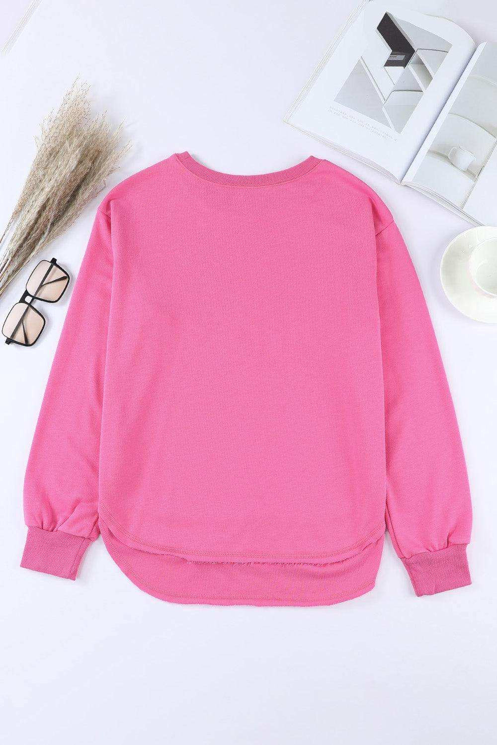 Side Slit Drop Shoulder Sweatshirt - Trendsi - Flyclothing LLC