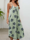 Botanical Print Spaghetti Strap Scoop Neck Jumpsuit - Trendsi - Flyclothing LLC