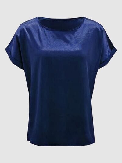 Round Neck Short Sleeve T-Shirt - Trendsi