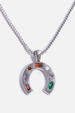 Inlaid Zircon Pendant Stainless Steel Necklace - Trendsi - Flyclothing LLC