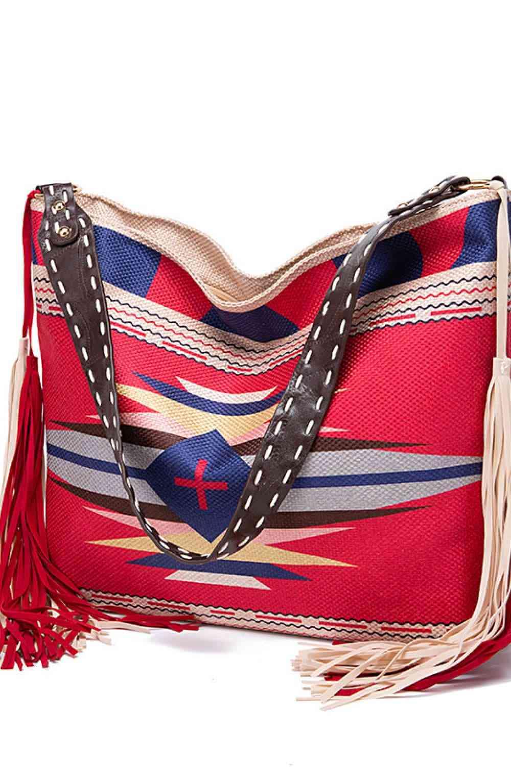 Geometric Canvas Tote Bag - Trendsi