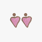 Raffia Grass Heart Teardrop Earrings - Trendsi - Flyclothing LLC