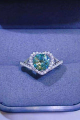 1 Carat Moissanite 925 Sterling Silver Heart Ring - Trendsi - Flyclothing LLC