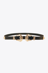 Double Buckle PU Leather Belt - Trendsi - Flyclothing LLC