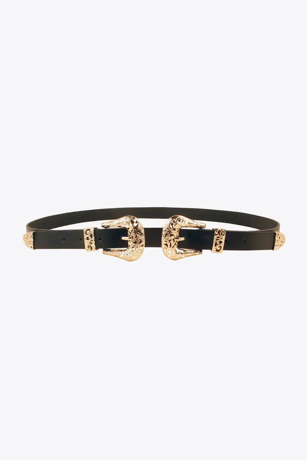 Double Buckle PU Leather Belt - Trendsi - Flyclothing LLC