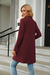 Long Sleeve Open Front Cardigan - Trendsi