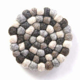 Hand Crafted Felt Ball Trivets from Nepal: Round, Greys - Global Groove (T) - Global Groove - Flyclothing LLC
