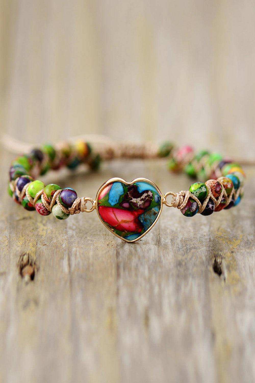 Handmade Heart Shape Natural Stone Bracelet - Trendsi - Flyclothing LLC