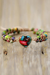 Handmade Heart Shape Natural Stone Bracelet - Trendsi