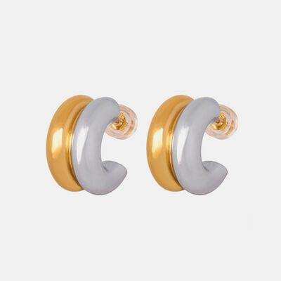18K Gold-Plated C-Hoop Earrings - Trendsi - Flyclothing LLC