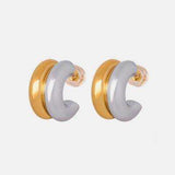 18K Gold-Plated C-Hoop Earrings - Trendsi - Flyclothing LLC