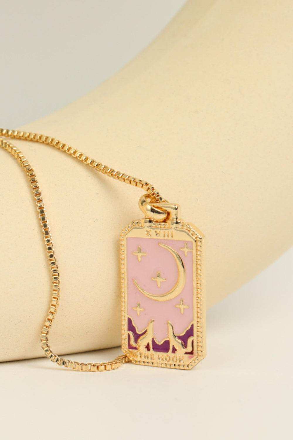 Tarot Card Pendant Copper Necklace - Trendsi - Flyclothing LLC