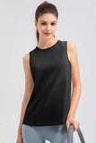 Round Neck Wide strap Active Tank - Trendsi - Flyclothing LLC