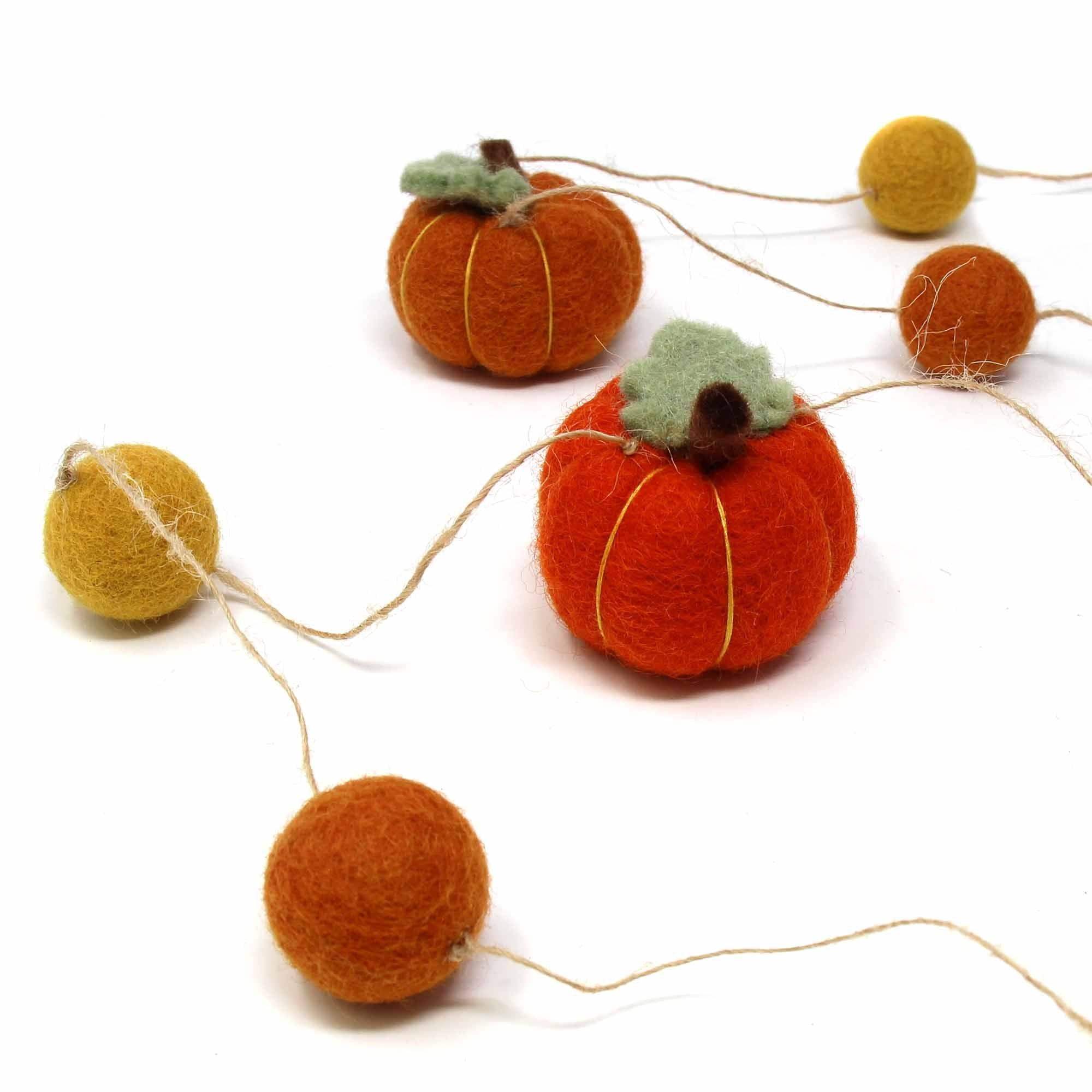 Hand Felted Garland: Pumpkins - Global Groove - Global Groove - Flyclothing LLC