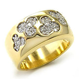Alamode Gold+Rhodium 925 Sterling Silver Ring with AAA Grade CZ in Clear - Alamode
