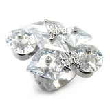 Alamode Rhodium 925 Sterling Silver Ring with AAA Grade CZ in Clear - Alamode