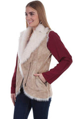 Scully lightweigt faux shearling vest beige - Scully Leather
