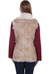 Scully lightweigt faux shearling vest beige - Scully Leather