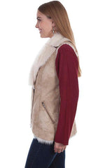 Scully lightweigt faux shearling vest beige - Scully Leather