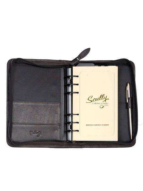 Scully CHOCOLATE 6 RING WEEKLY ORGANIZER - Scully Leather - Flyclothing LLC