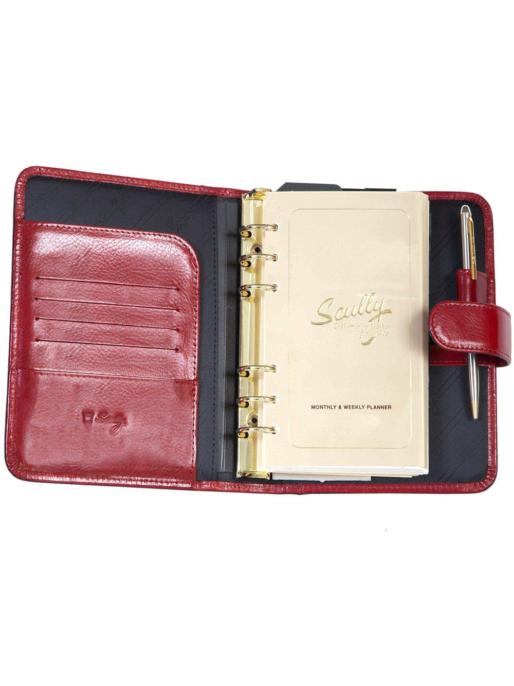 Scully RED 6 RING TAB WEEKLY ORGANIZER - Scully Leather - Flyclothing LLC