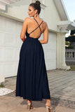 Sleeveless Plunge Neck Slit Maxi Dress - Trendsi - Flyclothing LLC