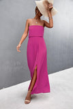 Strapless Split Maxi Dress - Trendsi