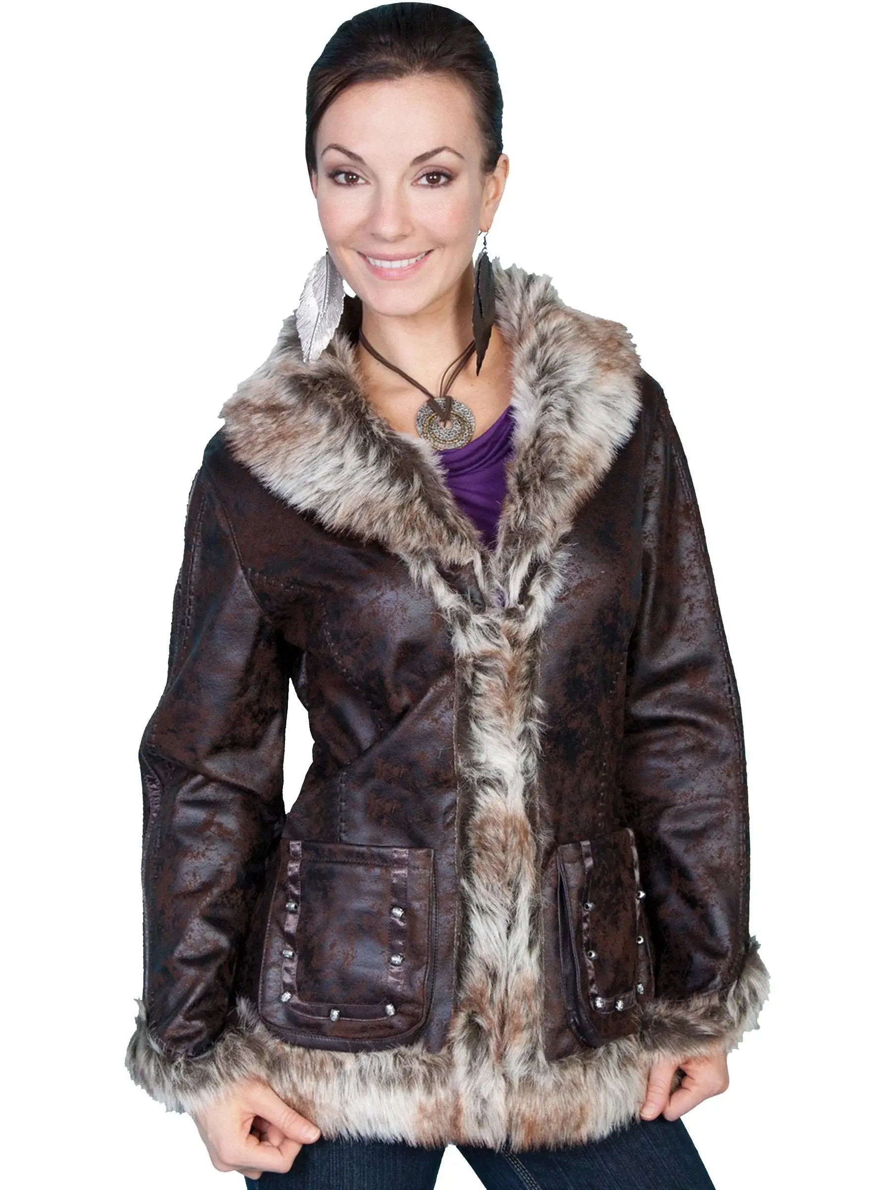 Scully DARK BROWN LADIES JACKET - Scully Leather - Flyclothing LLC