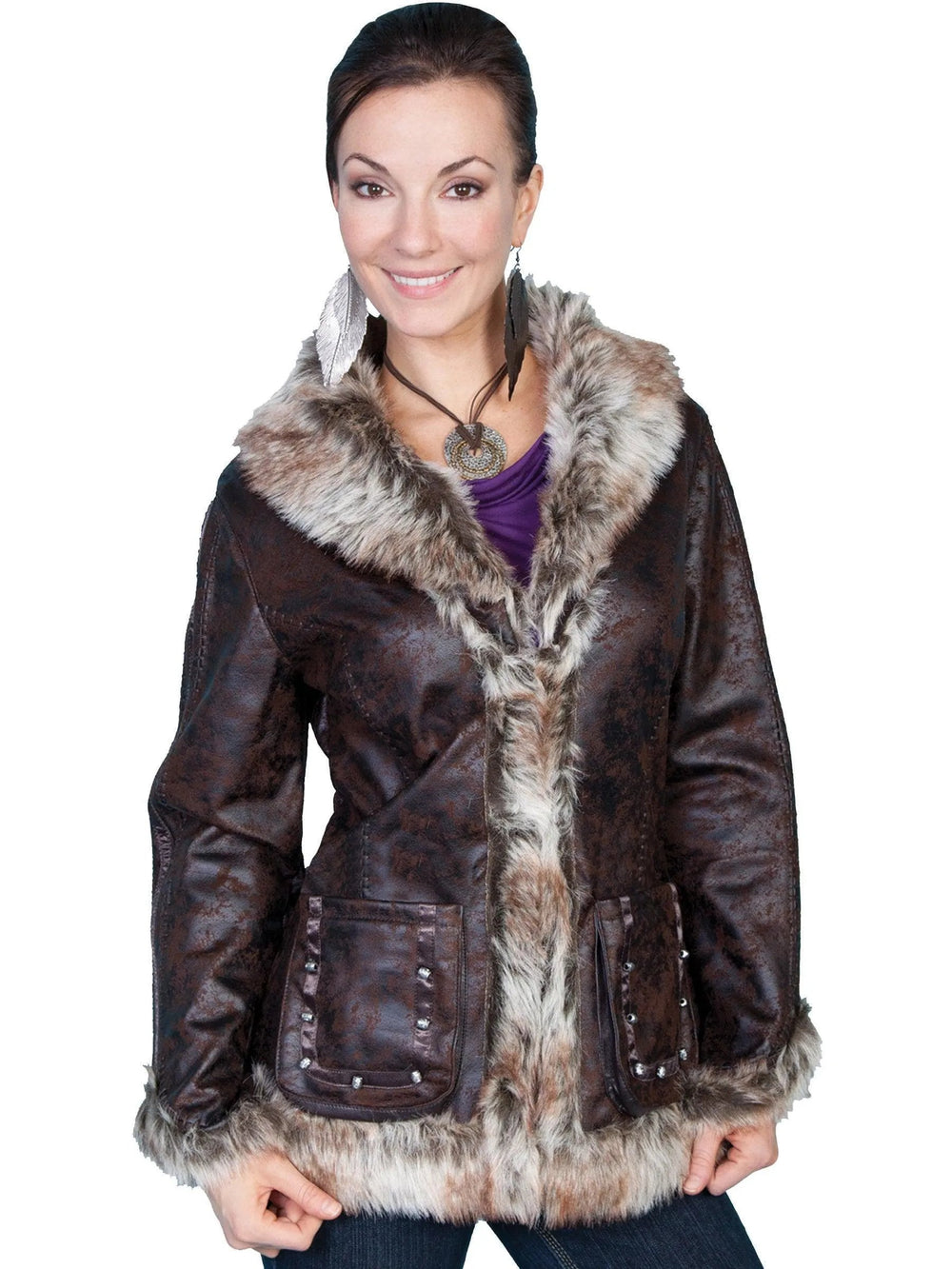 Scully DARK BROWN LADIES JACKET - Scully Leather