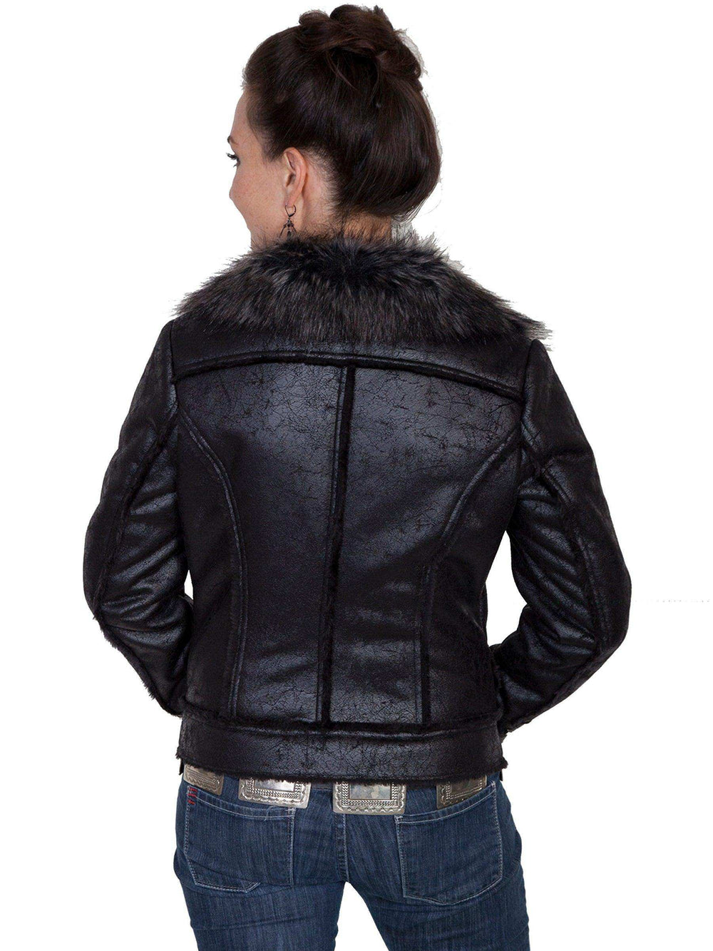 Scully BLACK LADIES STUDDED CUFF JACKET - Scully Leather - Flyclothing LLC