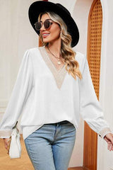 V-Neck Long Sleeve T-Shirt - Trendsi - Flyclothing LLC