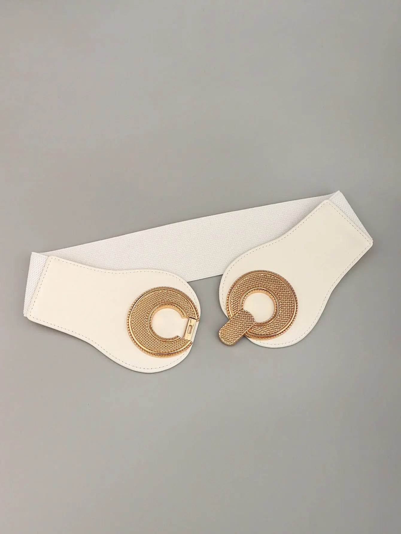 Alloy Buckle Elastic PU Belt - Trendsi - Flyclothing LLC