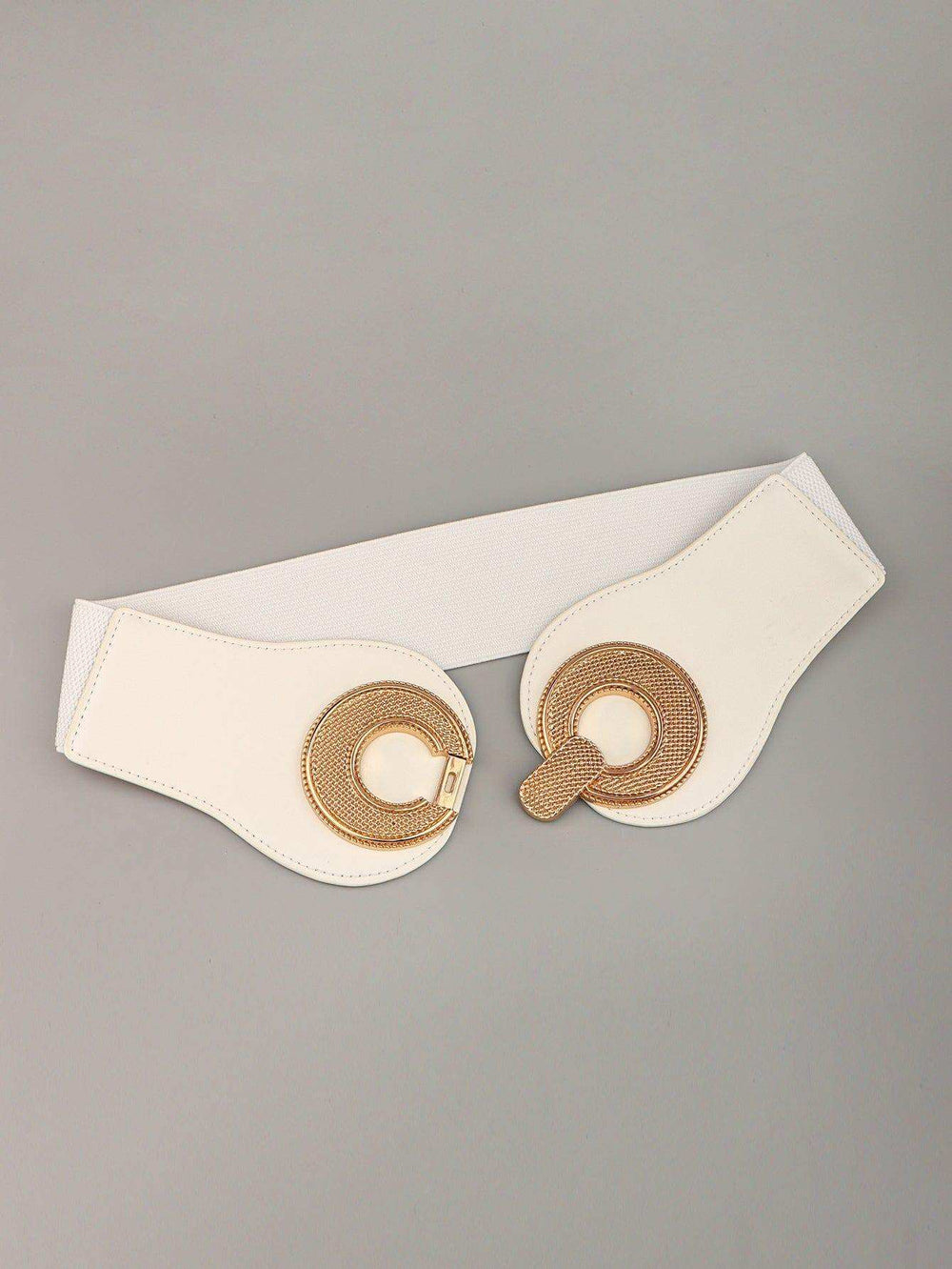 Alloy Buckle Elastic PU Belt - Trendsi - Flyclothing LLC