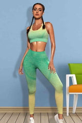Gradient Sports Tank and Leggings Set - Trendsi