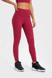 Highly Stretchy Wide Waistband Yoga Leggings - Trendsi - Flyclothing LLC