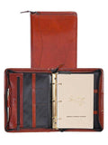 Scully Leather Cognac 3 Ring Zip Weekly - Scully Leather