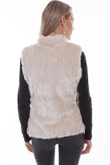 Scully IVORY GROOVED FAUX FUR VEST (REVERSIBLE) - Flyclothing LLC