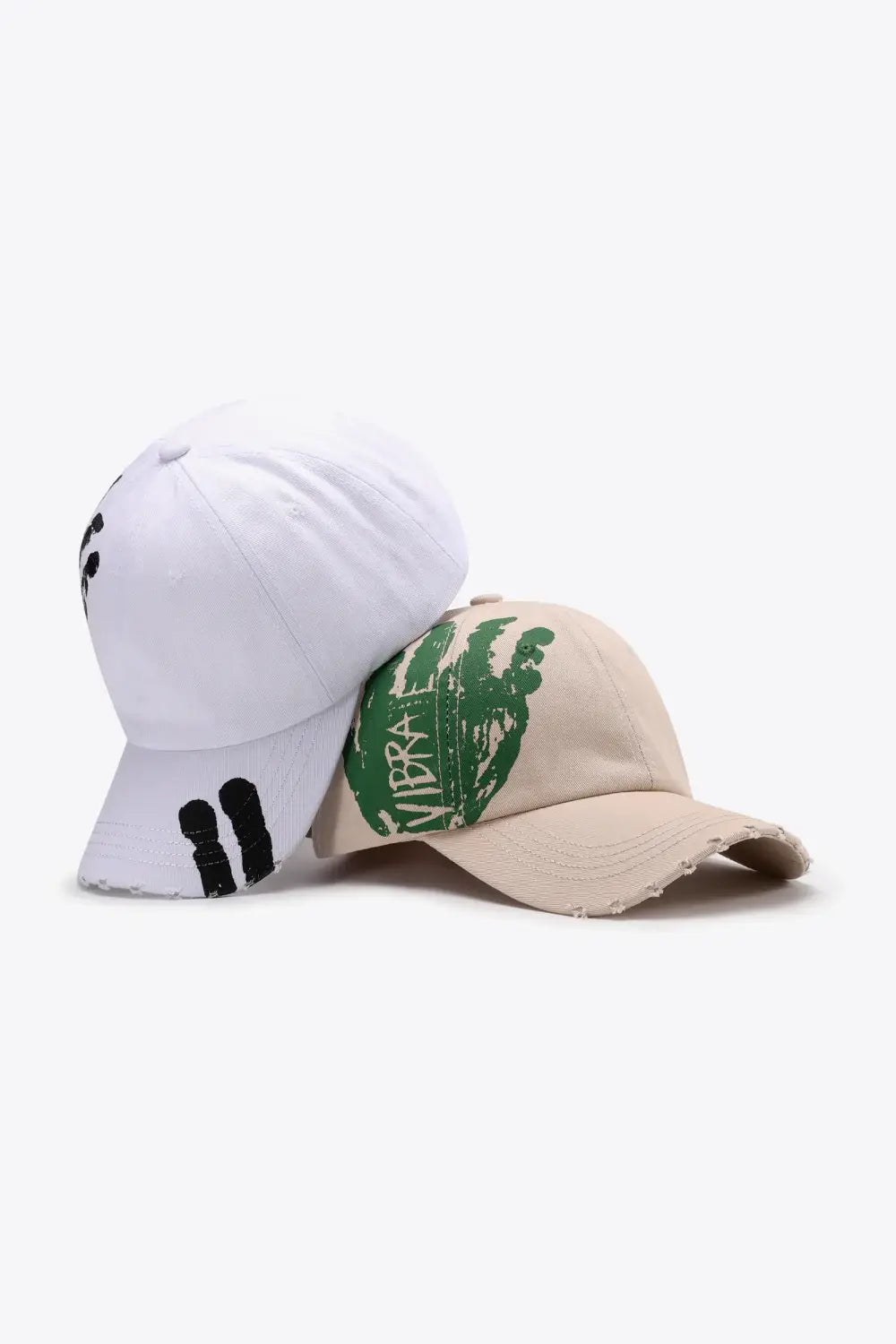 VIBRA Graphic Distressed Adjustable Baseball Cap - Trendsi - Flyclothing LLC