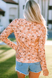 Floral Print Round Neck Long Sleeve Tee - Trendsi - Flyclothing LLC