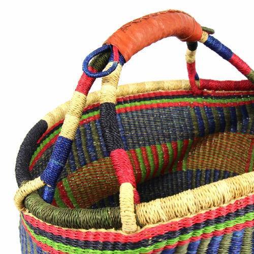 Bolga Market Basket, Large - Mixed Colors - Gitzell
