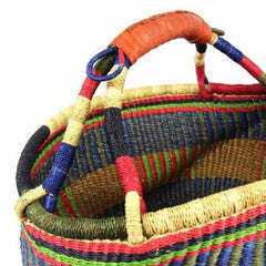 Bolga Market Basket, Large - Mixed Colors - Gitzell
