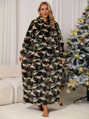Camouflage Hooded Teddy Night Dress - Trendsi