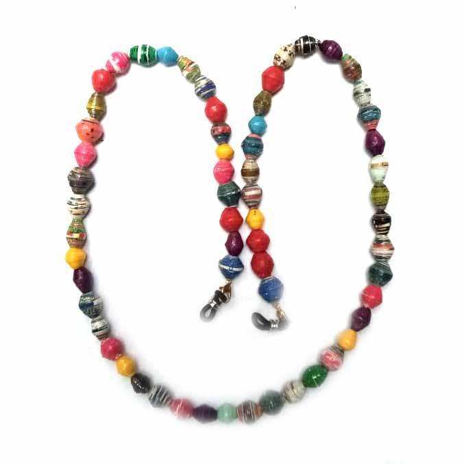 Face Mask/Eyeglass Paper Bead Chain, Colorful Round Beads - Creative Alternatives - Flyclothing LLC