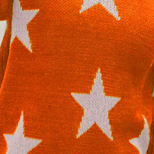 Star Pattern Round Neck Sweater - Trendsi - Flyclothing LLC