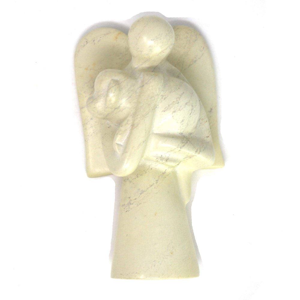 Angel Soapstone Sculpture Holding Dog - SMOLArt - Flyclothing LLC