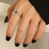 Planet Shape Inlaid Zircon 925 Sterling Silver Ring - Trendsi